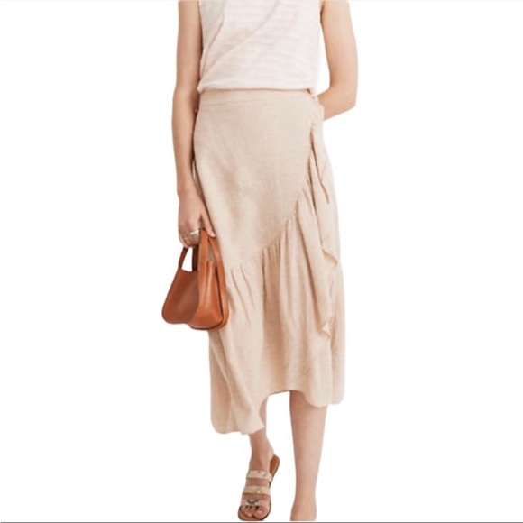 Madewell Dresses & Skirts - Madewell Linen Ruffle Midi Skirt